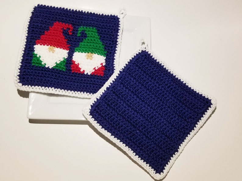 Two GNOMES Potholder PDF Crochet Pattern Christmas Gift Pot Etsy UK