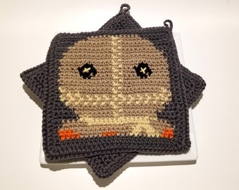 Sam Häkelanleitung Trick 'r Treat or Halloween Topflappen PDF Häkelanleitung Grafik Geschriebene Anleitung Farbwechsel Topflappen