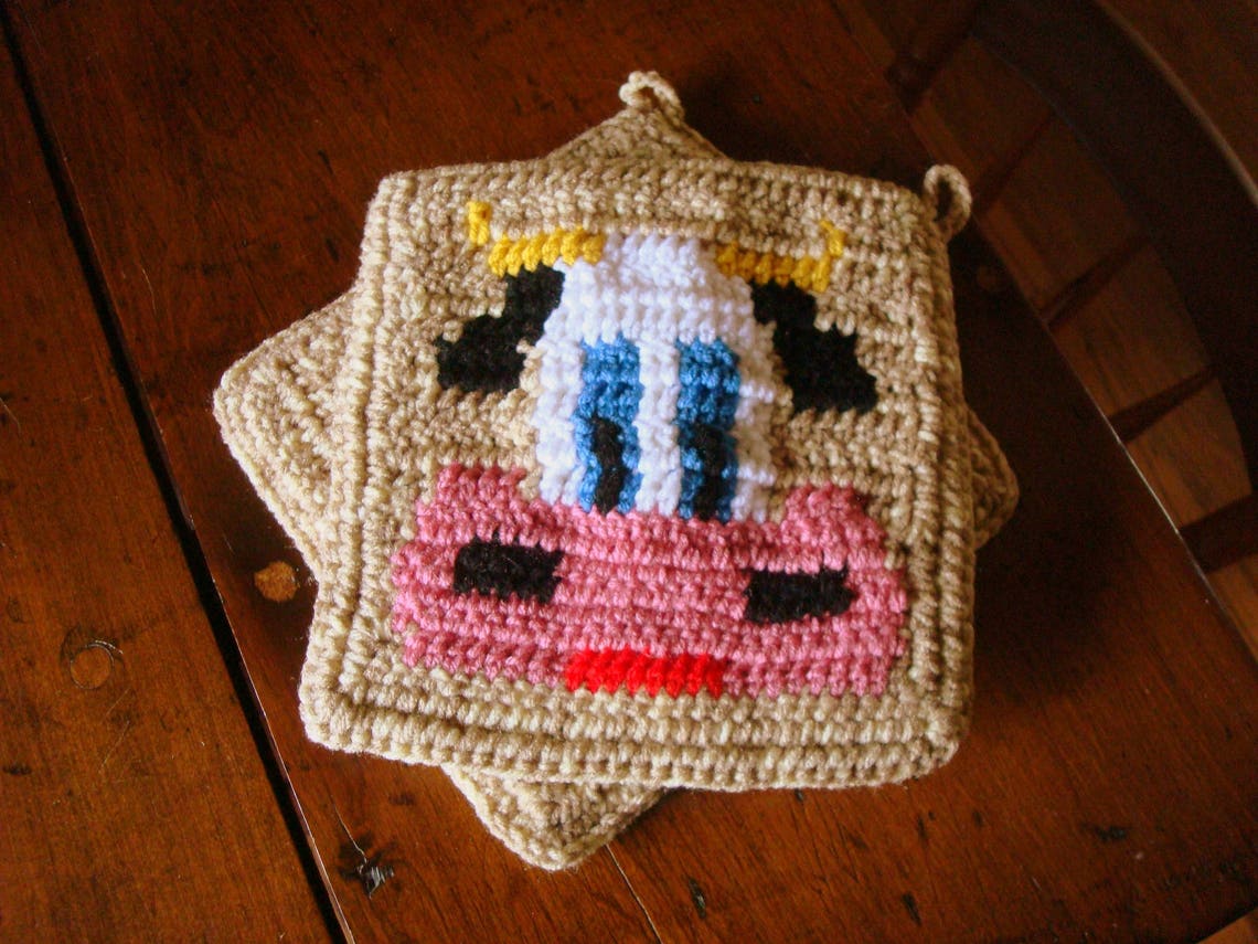 COW Potholder PDF Crochet Pattern Graph and Written Etsy