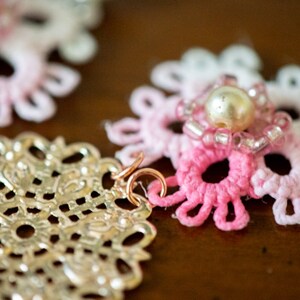 Elegant Jewelry, Floral Jewelry, Lace Earrings, Statement Floral Earrings, Flower Earrings, Dangly Pink Earrings