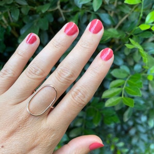 Large Open Oval Ring, Oval Karma Ring, Simple Oval Ring, Circle Ring, Sterling Silver Oval Ring, Rose Gold Oval Ring, Smooth Oval Ring