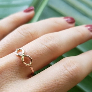Infinity Symbol Ring, Hammered Sterling Silver Infinity Ring, Infinity Sign Ring, Rose Gold Infinity Ring, Minimalist Infinity Ring
