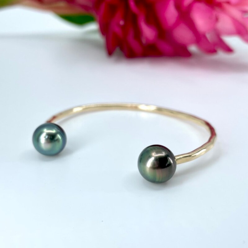 Tahitian Pearl Gold Plated Cuff Bracelet main image 1