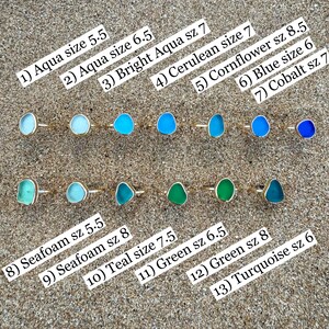Gold Sea Glass Ring – Beach Glass Stacking Band image 3