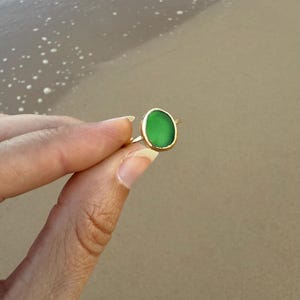Gold Sea Glass Ring – Beach Glass Stacking Band image 10
