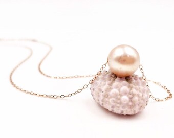 Edison Pearl Necklace, Floating Pearl Pendant