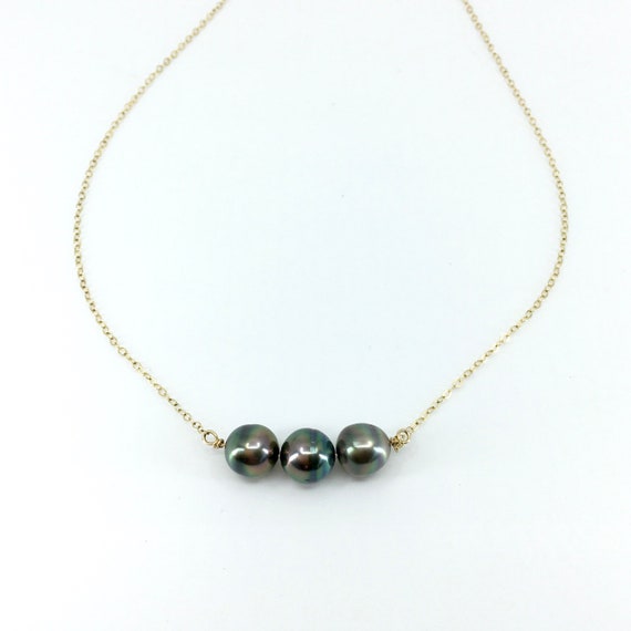 Triple Tahitian Pearl Necklace Three 