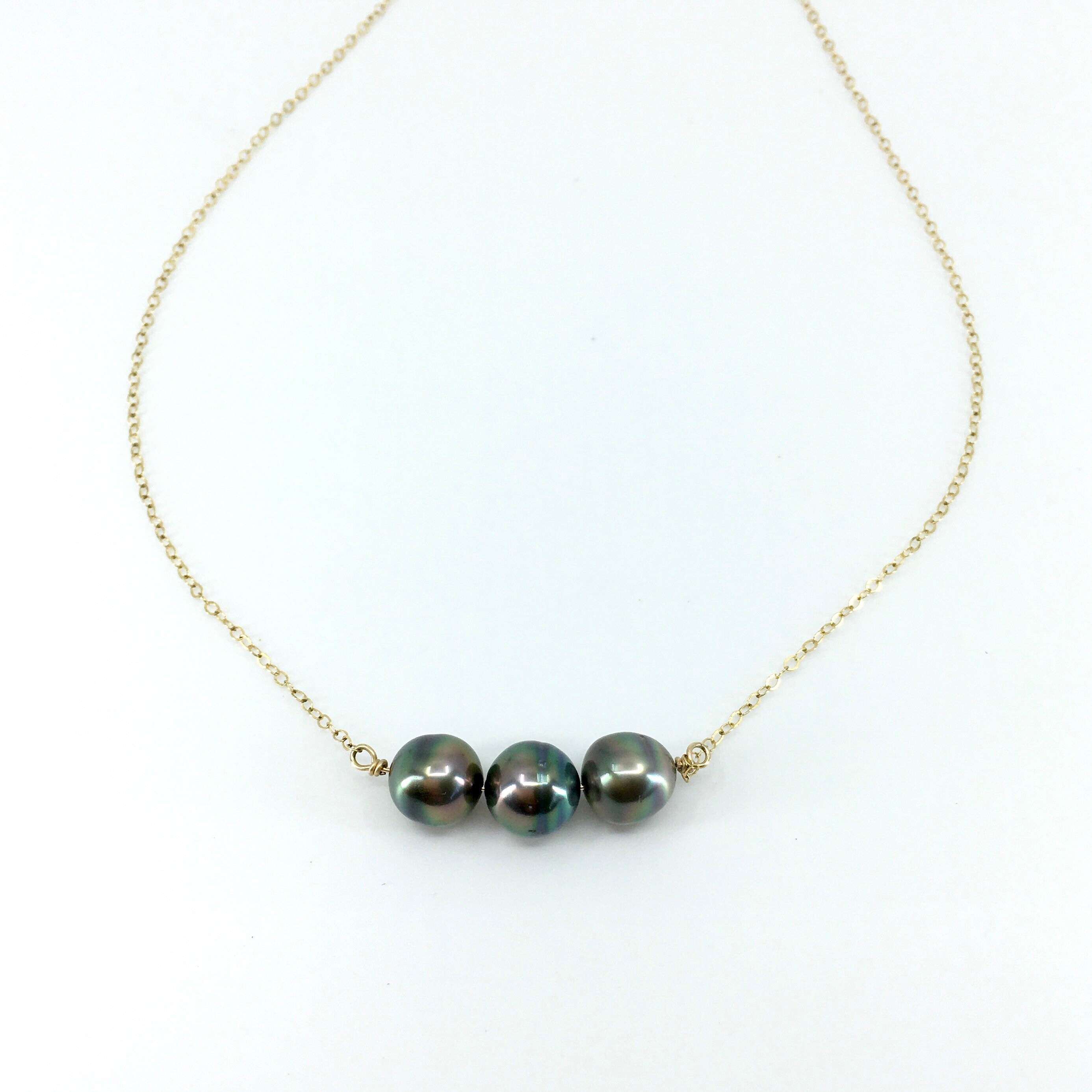 Triple Tahitian Pearl Necklace Three 