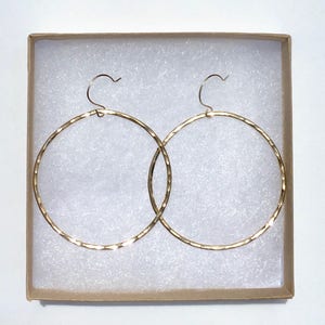 Hammered Hoop Earrings, Large Gold Hoop Earrings, Medium Rose Gold Hoop Earrings image 4