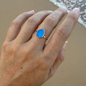 Gold Sea Glass Ring – Beach Glass Stacking Band image 9