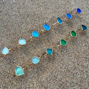 Gold Sea Glass Ring – Beach Glass Stacking Band image 4