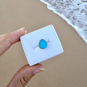 Gold Sea Glass Ring – Beach Glass Stacking Band image 11