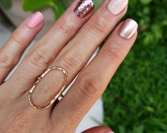 Large Oval Ring, Oval Karma Band, Simple Minimalist Oval Ring