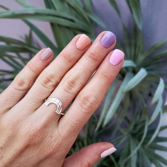Rainbow Ring Sterling Silver Rainbow Ring Gold Rainbow Shaped