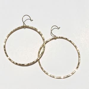 Hammered Hoop Earrings, Large Gold Hoop Earrings, Medium Rose Gold Hoop Earrings image 7