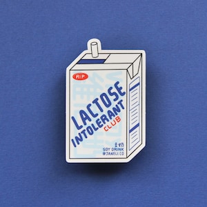 Lactose Intolerlerant Club - Laptop Aufkleber • Wasserflasche • Vinyl wasserfest • Hydroflask Aufkleber • Milchfrei • Sojamilch • asiatisch-amerikanisch