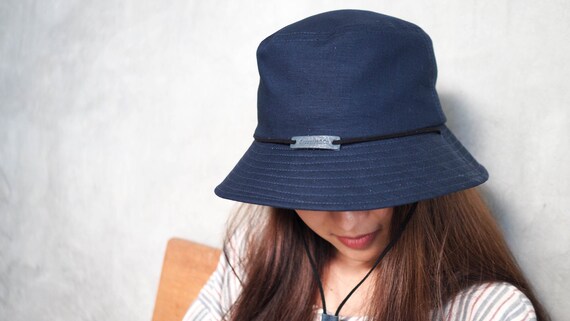 Navy Linen Bucket Hat Summer Hat Linen 