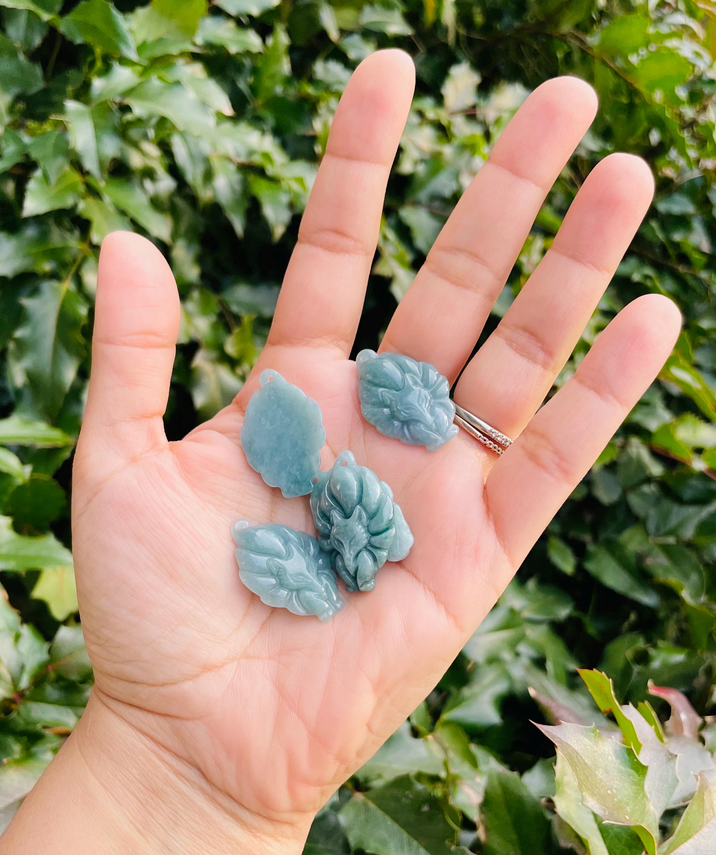 Blue Green Jade Fox: Carved Crystal Animal Stone (31x20x5 MM) - Etsy