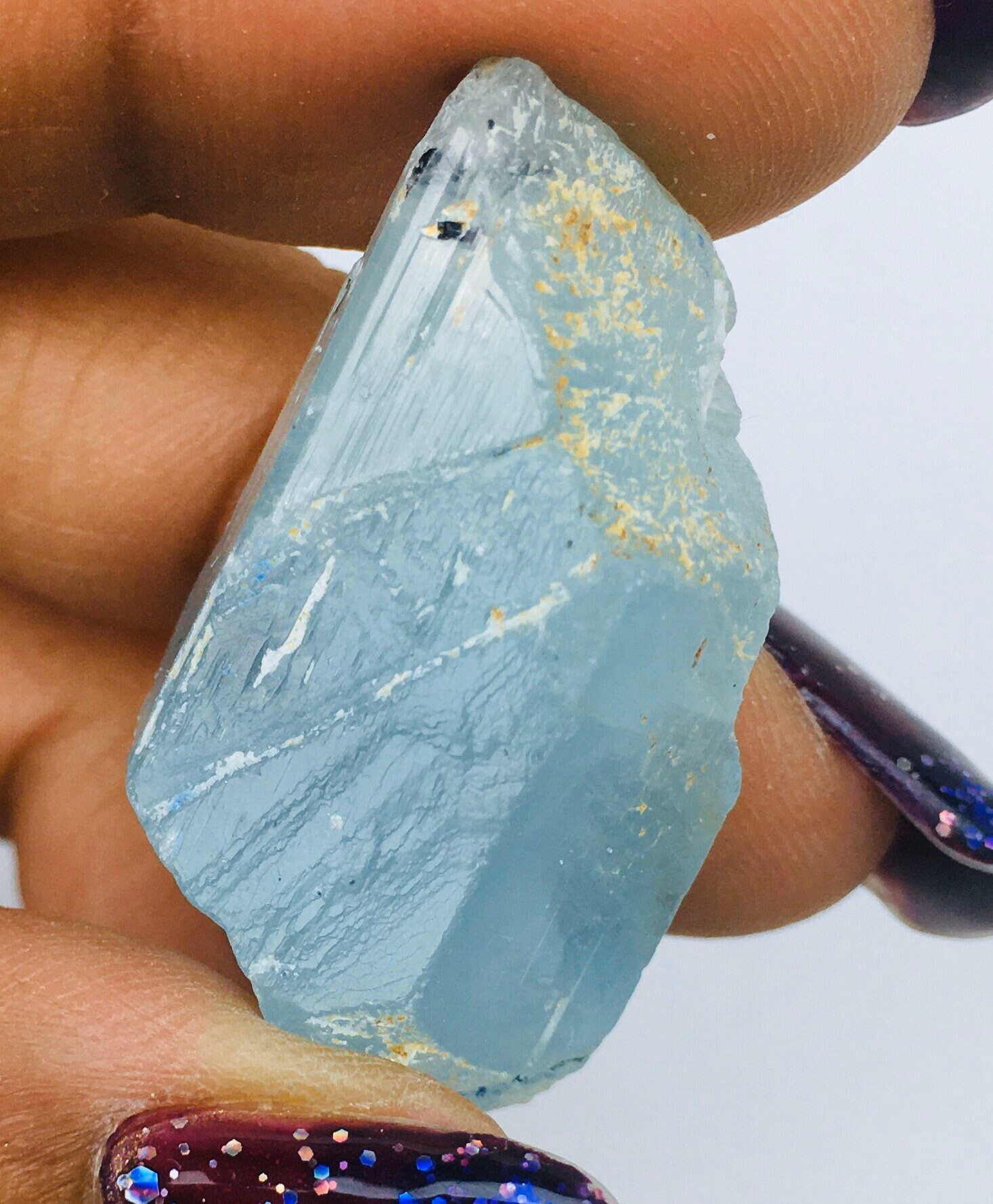 Raw Aquamarine Crystal 10.7 Rough Aquamarine Stones CLEAR Etsy