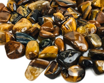 Tigers Eye Crystal Chips (100G) XS Golden Tigers Eye Chips Pieces FLASHY Tumbled Points Natural Tigers Eye Mini Crystal Lot Small