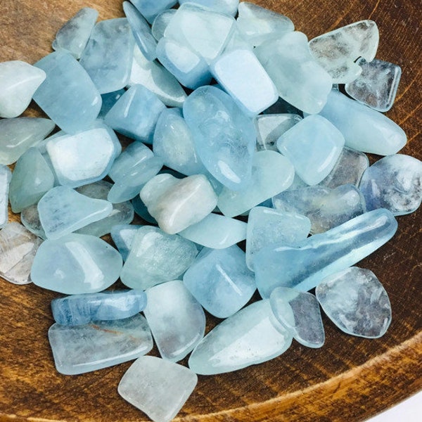 Aquamarine Crystal (100G) BLUE Aquamarine Stones AA+ Natural Aquamarine Gemstone - Tumbled Crystals - Bulk Wholesale Lot
