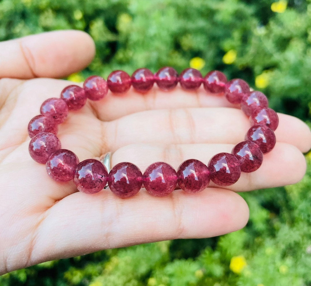 Strawberry Quartz Bracelet 1 One Pink Strawberry Quartz Crystal strawberry-quartz-bracelet-1-one-pink-strawberry-quartz-crystal