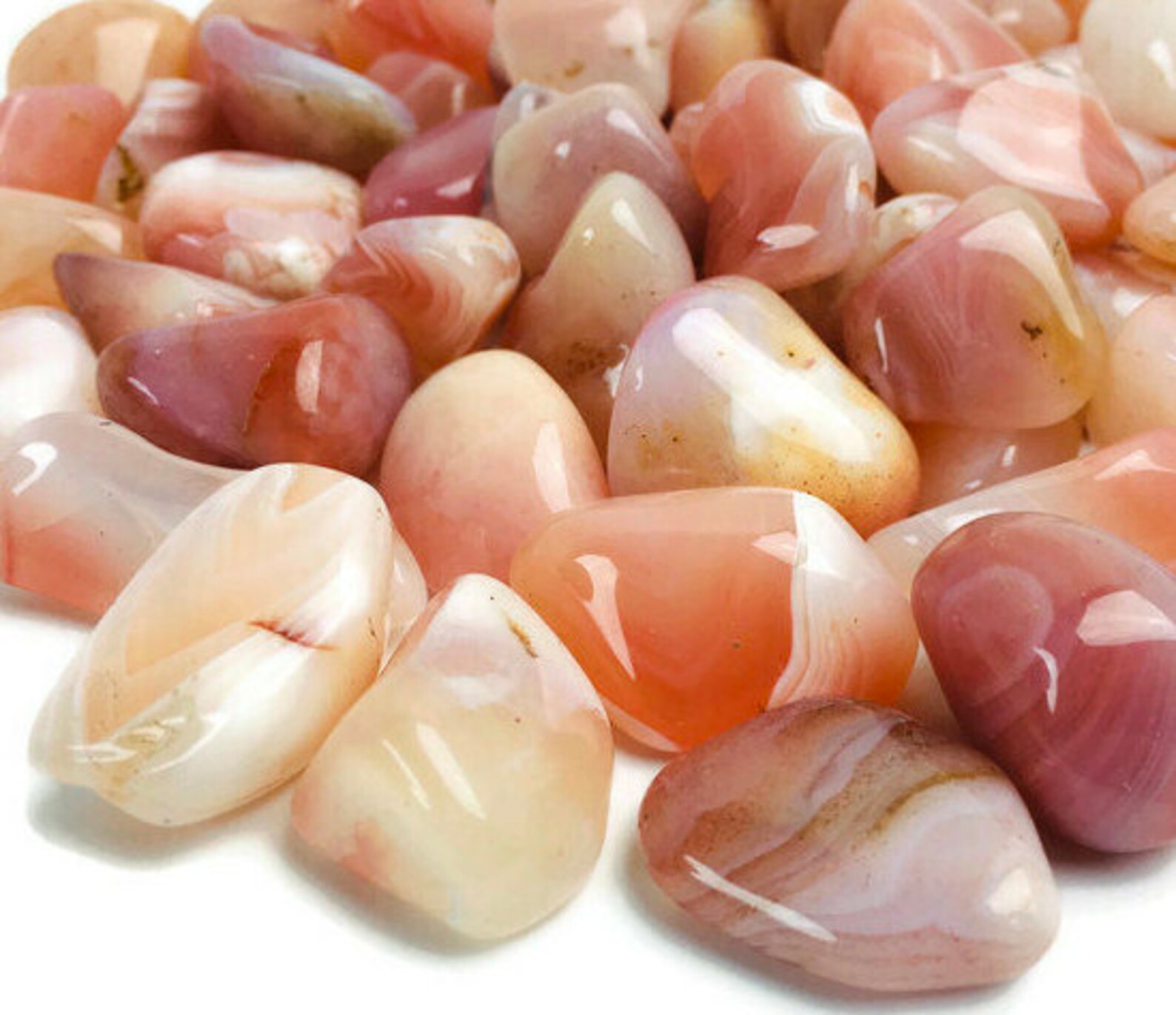Peach Agate Stone 1 Tumbled Agate Crystal Shiny Smooth Etsy