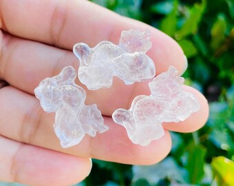 Clear Quartz Crystal Dragon: Carved Gemstone Animal (18-25mm)