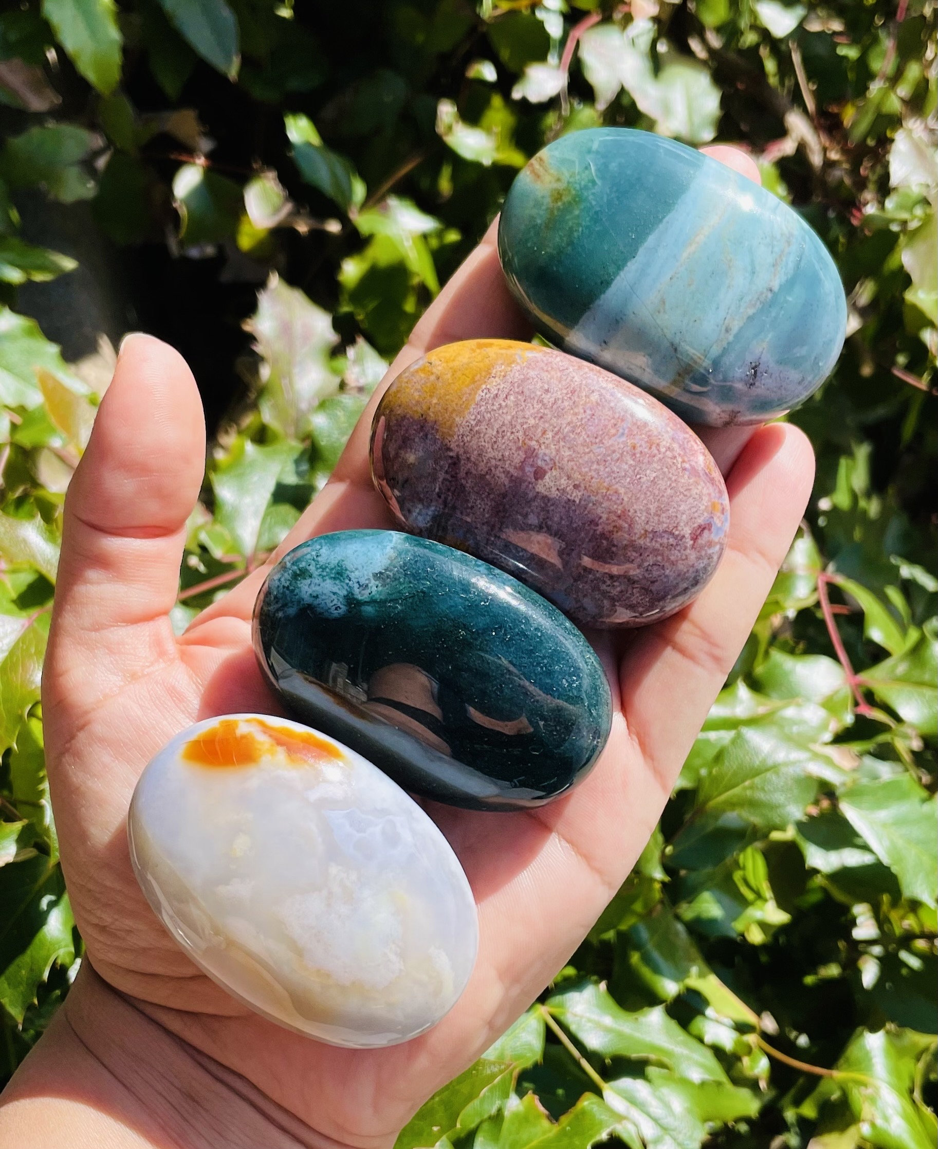 Ocean Jasper Palm Stone: Tumbled Natural Gemstone - Etsy