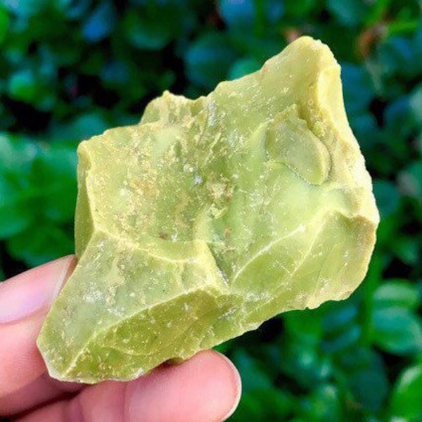 Green Opal (1) Raw Green Opal Stone Natural OLIVE  Raw Crystals Rough Semi Precious Gemstones (XS)