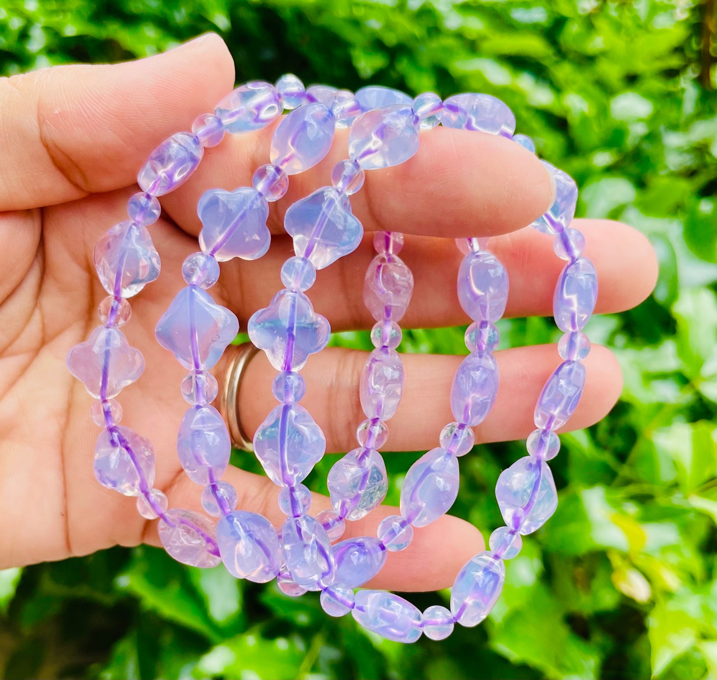 天然石　ラベンダームーンクオーツ　ブレスレット Lavender moon quartz - Etsy 日本