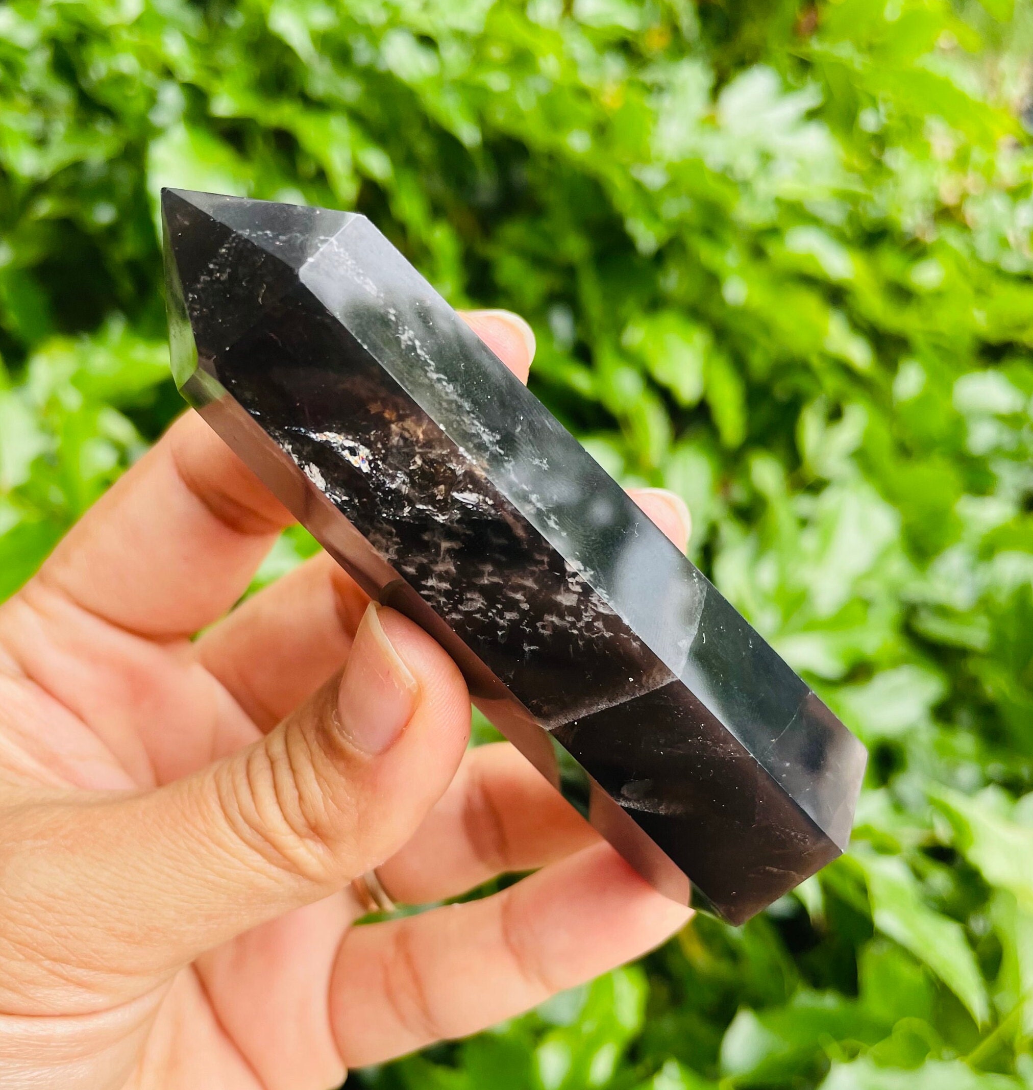 Black Rose Quartz Crystal Point Tower (111.4G) - Etsy