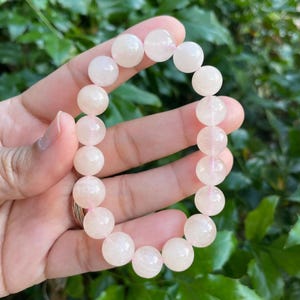 Bransoletka z kryształu brzoskwiniowego morganitu: 12 mm koralikowa biżuteria z kamieni szlachetnych