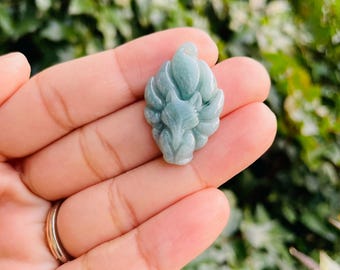 Blue Green Jade Fox: Carved Crystal Animal Stone (31x20x5 MM) - Etsy