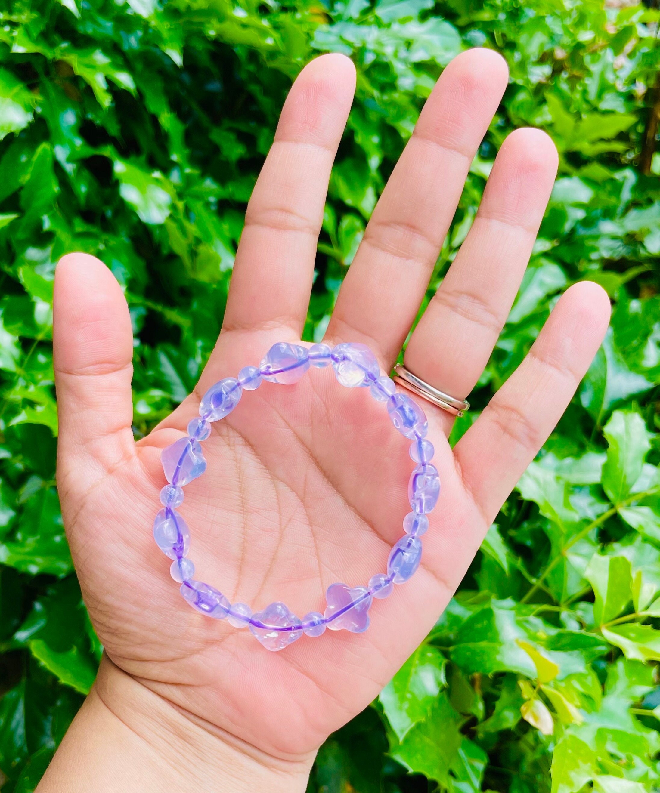 天然石　ラベンダームーンクオーツ　ブレスレット Lavender moon quartz - Etsy 日本