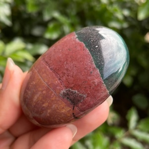 OCEAN JASPER Crystal (#OJP11) Jasper Palm Stone Crystal Tumbled Sea Jasper BLUE Green Mini Natural Jasper Crystal Gemstone 80.2grams