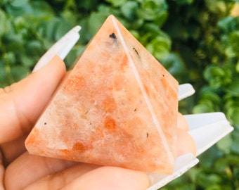 Sunstone Pyramid (1) Orange Sunstone, Sunstone Crystal, Sun Stone, Tumbled Sunstone, Carved Crystal, Large Crystals, Crystal Pyramid Natural