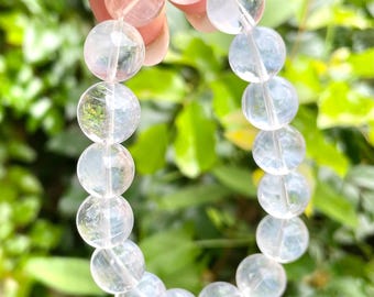 Angel Feather Quartz Crystal Bracelet: XL Gemstone, Blue Needle