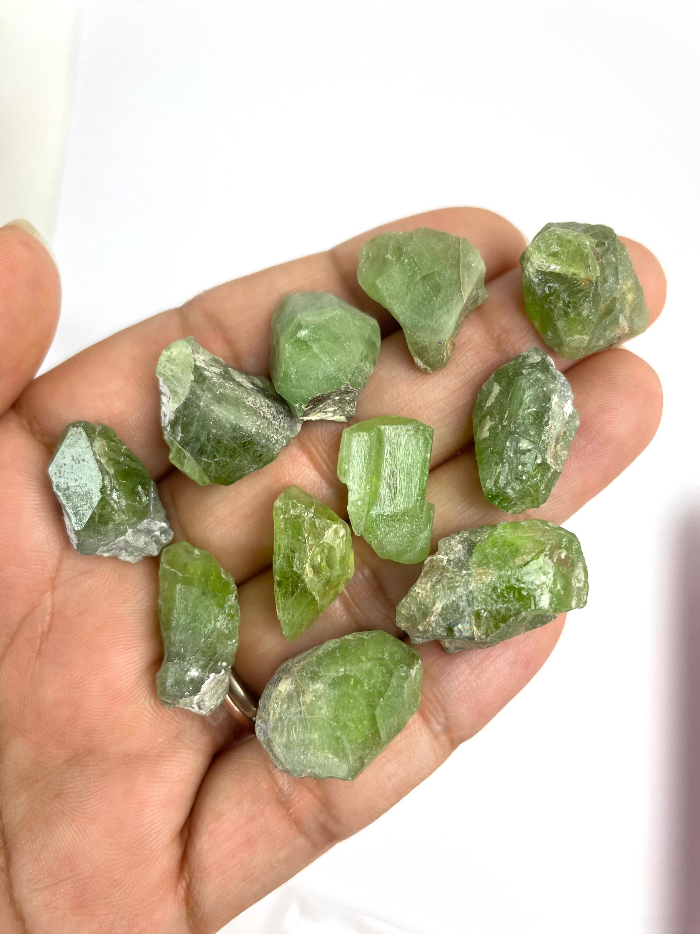 Raw Peridot Peridot Crystal Rough Peridot Raw Crystals Etsy