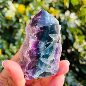専用　天然石　フローライト　ポイント　タワー si∞stones 天然石ショップ | タワー 虹入り】フローライト 置物