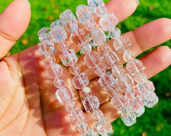 Clear Quartz Cube Bracelet (1) One Natural Cube Quartz