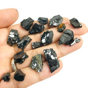 Elite Shungite 10G Small Raw Crystal Lot of Elite Shungite Stone Rough Crystal Pieces Chips image 2