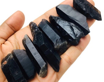 Raw Smoky Quartz Crystal Points: Bulk Set of 10, Medium-Large