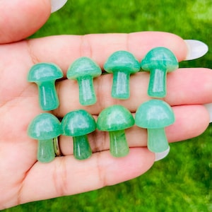 Green Aventurine Mushroom: Mini Polished Crystal Gemstone (18-25mm)