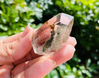 Garden Quartz Point (38.61G) Polished Crystal Quartz Double Terminated Natural Gemstone - Garden Quartz Stone Mineral Specimen