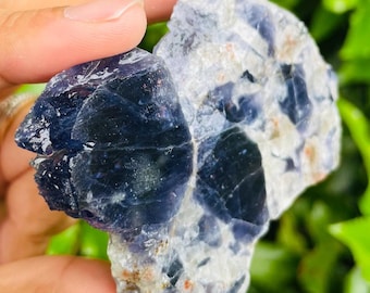 Bloodshot Iolite Crystal Slab (37.8G) Iolite with Cordierite Water Sapphire Stone, Multi Gemstone Plate Slab Specimen NATURAL
