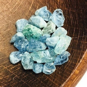 Raw Aquamarine Crystal Pair: Natural Rough Gemstone (4-10mm)