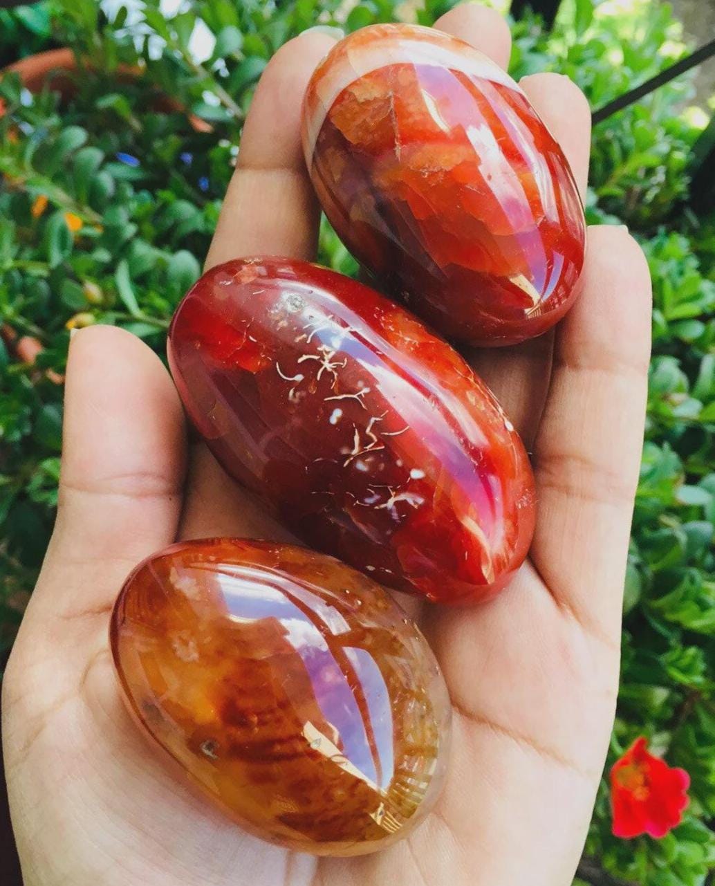 Polished Carnelian Palm Stone: Red-orange Crystal Gemstone - Etsy