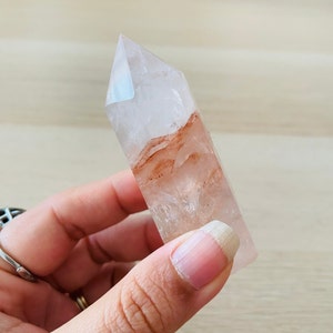 Red Fire Quartz Crystal Point Wand (73x27 MM) 75.5G