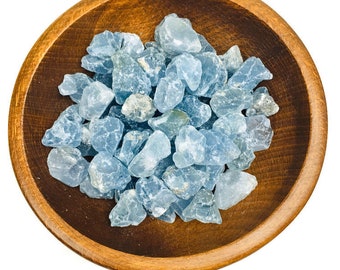 Raw Celestite Crystal Set of 3: Rough Blue Celestine Mineral (12-20 mm)